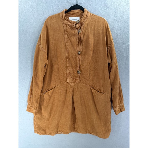 Zara Dresses & Skirts - Zara Dress Womens S Tunic 100% Linen Lagenlook Desert Minimalist Coastal Grandma